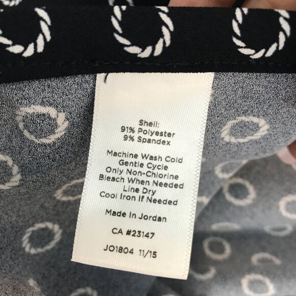 Talbots Size 16 indigo Lifesaver Print Wide-Leg Pants Blue White Nautical - Picture 7 of 8